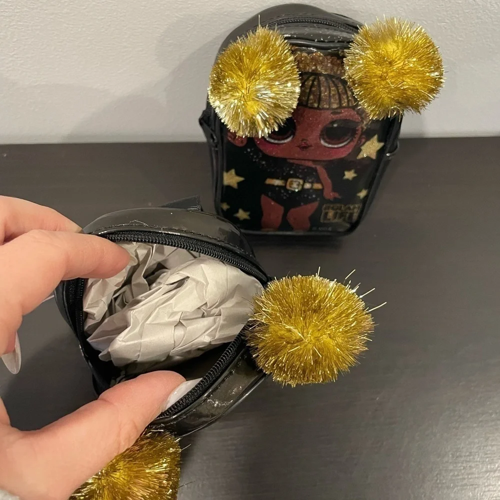 2PK L.O.L. Surprise Mini Backpack Keychain Pom Pom Glam Life